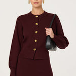 Eryn Sweater Skirt Wine