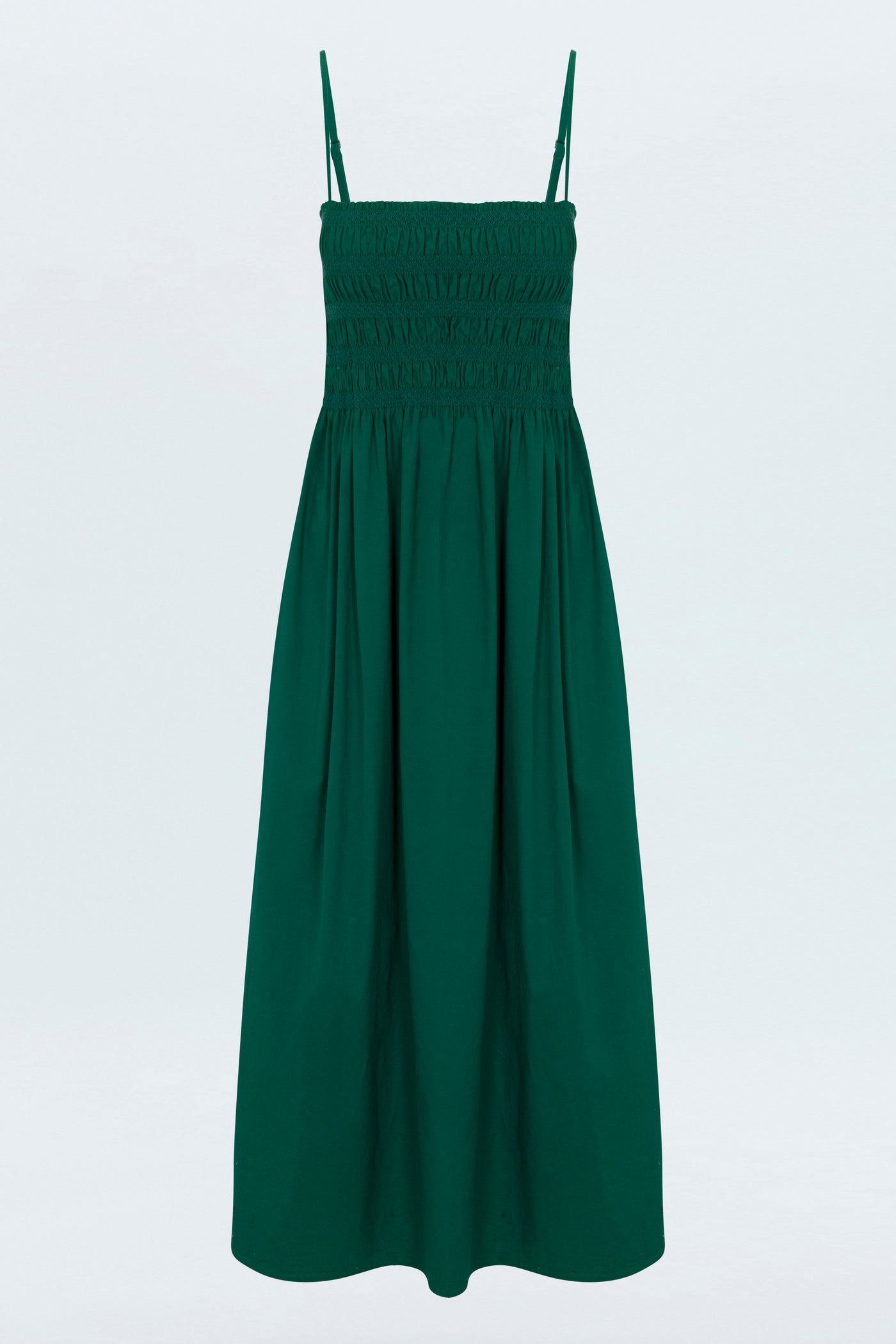Bianca Shirred Bodice Dress Emerald