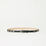 Lowen Studded Leather Belt Black Gold