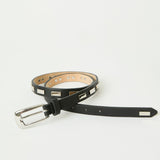 Lowen Studded Leather Belt Black Gold