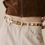 Ames Leather Belt Vacchetta Gold