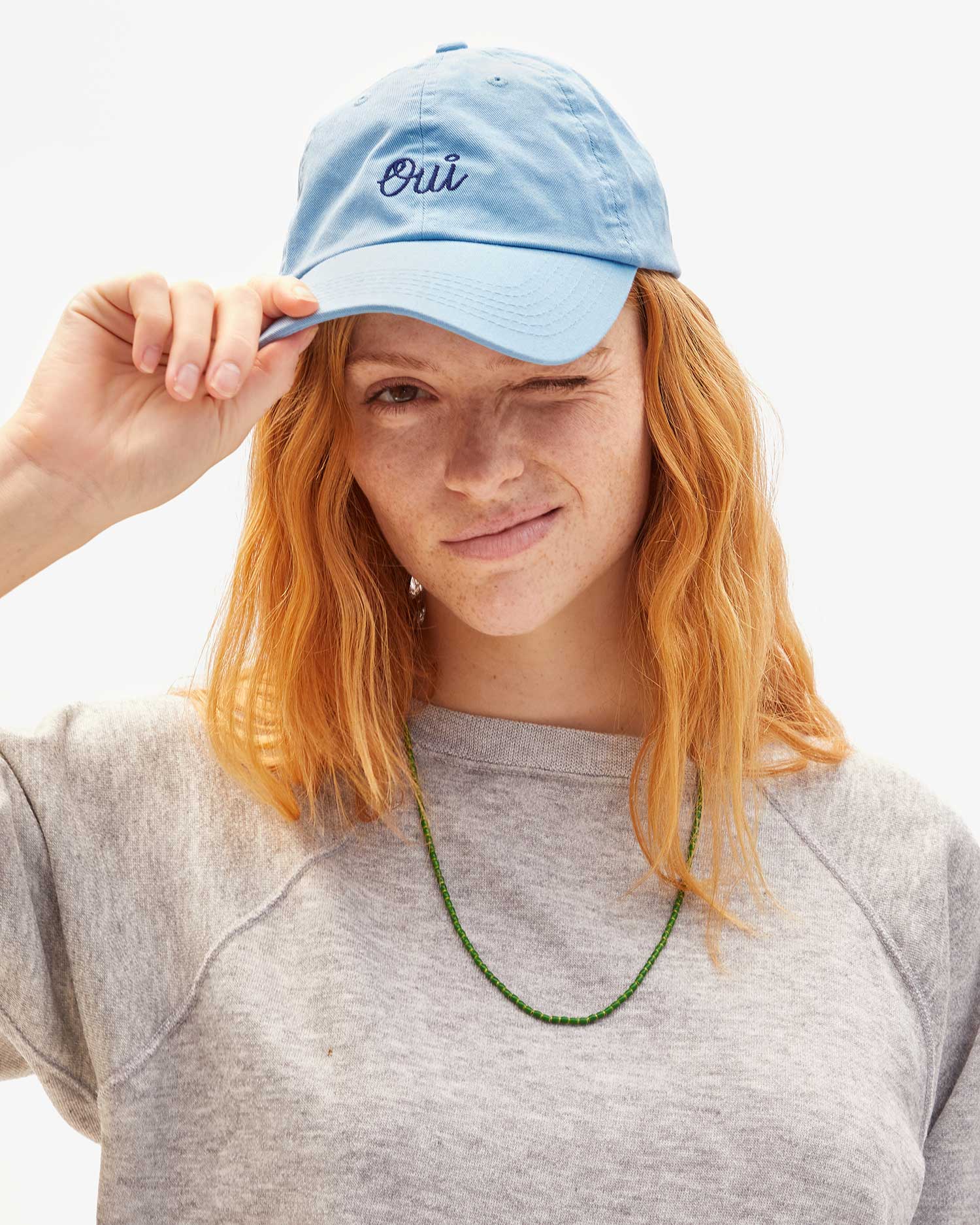 Baseball Hat Sky Blue Navy Embroidered Oui