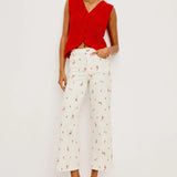 Calypso Button Down Top Scarlet