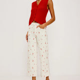 Calypso Button Down Top Scarlet