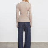 Cashmere Easy Cuffed Crew Khaki