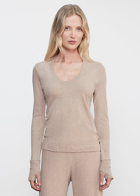 Cashmere Easy Cuffed U Khaki