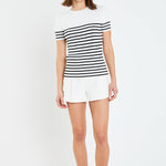 Stripe Fitted Knit Top