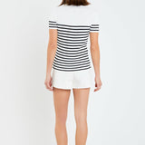 Stripe Fitted Knit Top