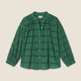Mena Blouse Emerald Eyelet