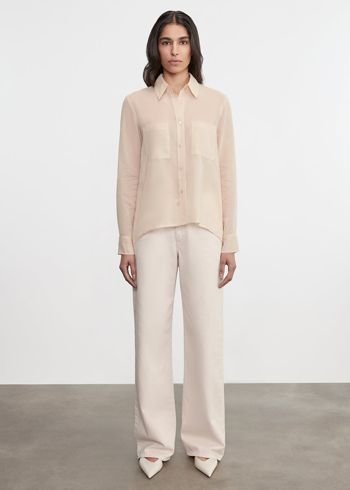 Cotton Organza Shirt Fawn