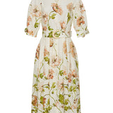 Caro Midi Dress Lockwood Flora Egret