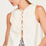 Cerritos Top in White Box Stitch