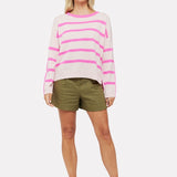 BRODIE  Boxy Stripe Crew Neck Jumper