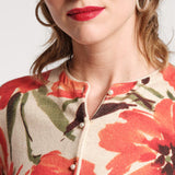 Darling Cardigan French Tulip Cotton/Cashmere Oyster/Fire Orange
