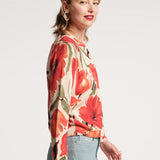 Darling Cardigan French Tulip Cotton/Cashmere Oyster/Fire Orange
