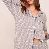 Gisele Printed Long PJ Set Geo-Sphere Gray Dawn/Navy