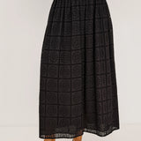 Dax Skirt Black Grid Embroidery