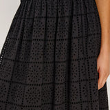 Dax Skirt Black Grid Embroidery