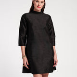 Diplomat Mini Dress Solid Dupioni Black