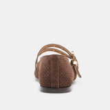 Baylee Grommet Ballet Flats Dark Brown Perforated Suede
