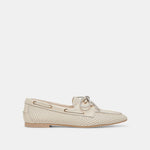 Lakin Ivory Perforated Leather