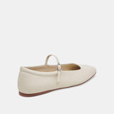 Reyes Flat Ivory Leather