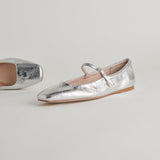 Reyes Flat Silver Distressed Leather