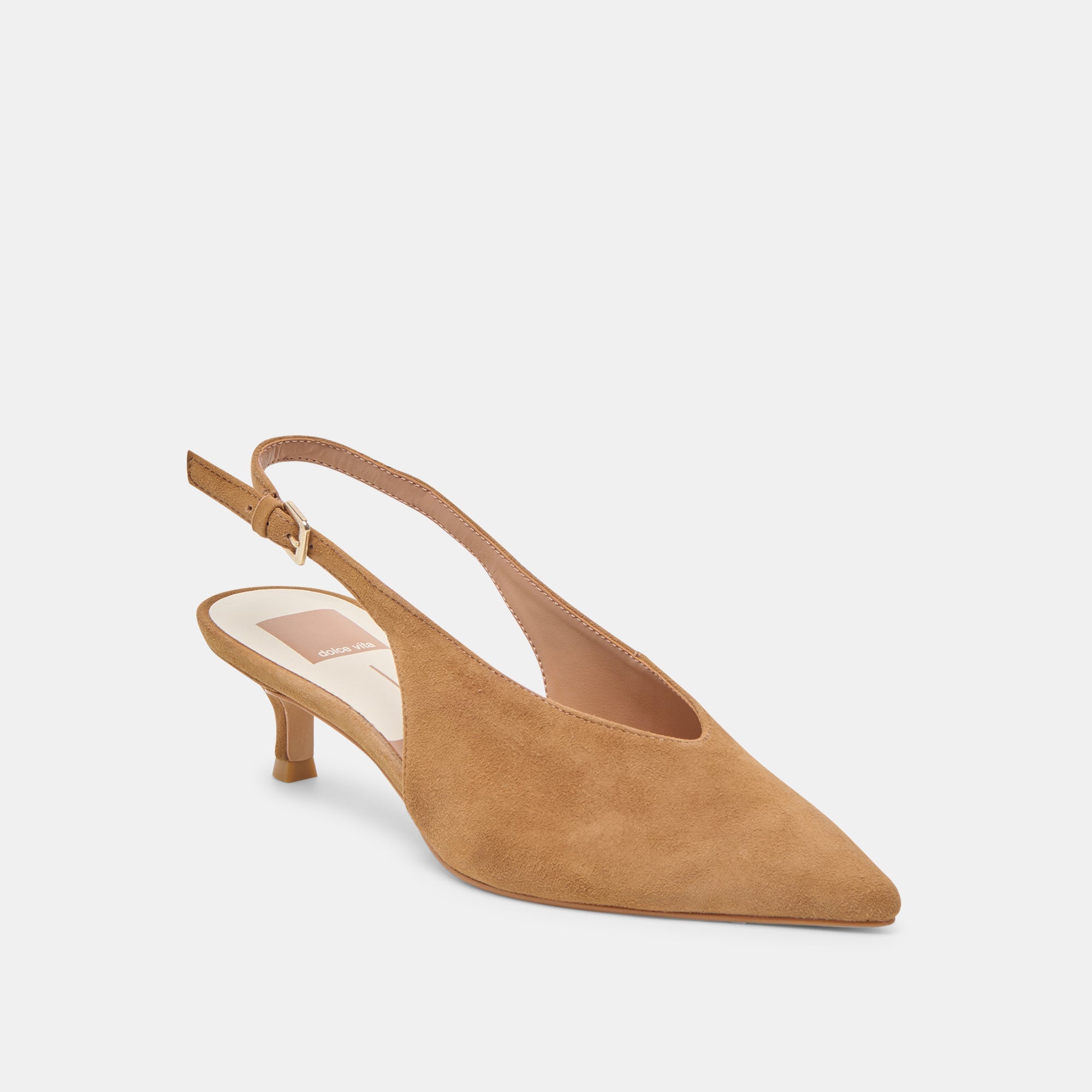 Alenna Kitten Heel Light Brown Suede