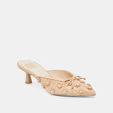 Camilo Rattan Kitten Heel Light Rattan