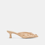 Camilo Rattan Kitten Heel Light Rattan