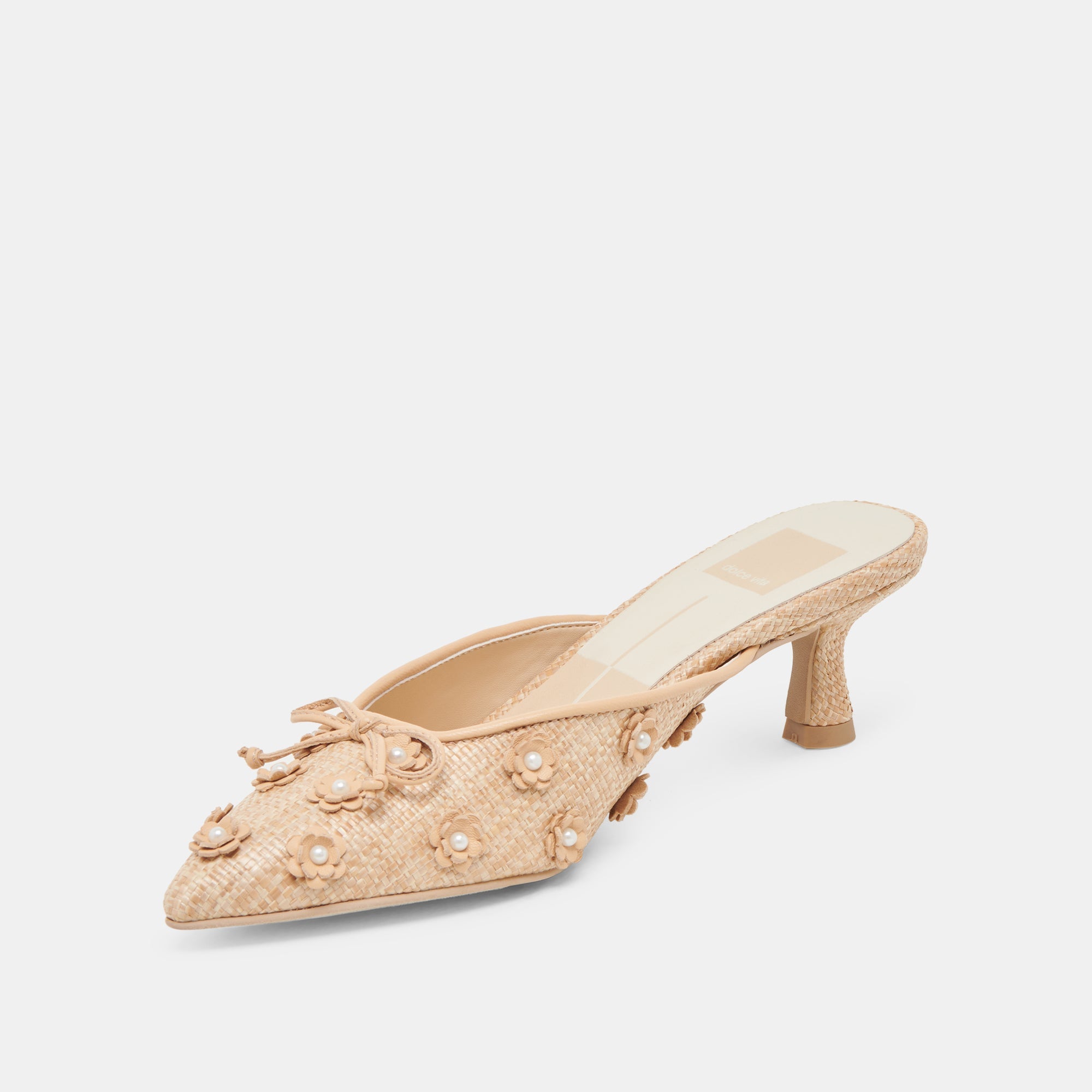 Camilo Rattan Kitten Heel Light Rattan