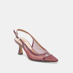 Lorine Mesh Kitten Heel Burgundy