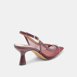 Lorine Mesh Kitten Heel Burgundy