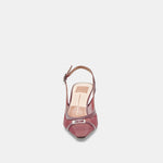 Lorine Mesh Kitten Heel Burgundy