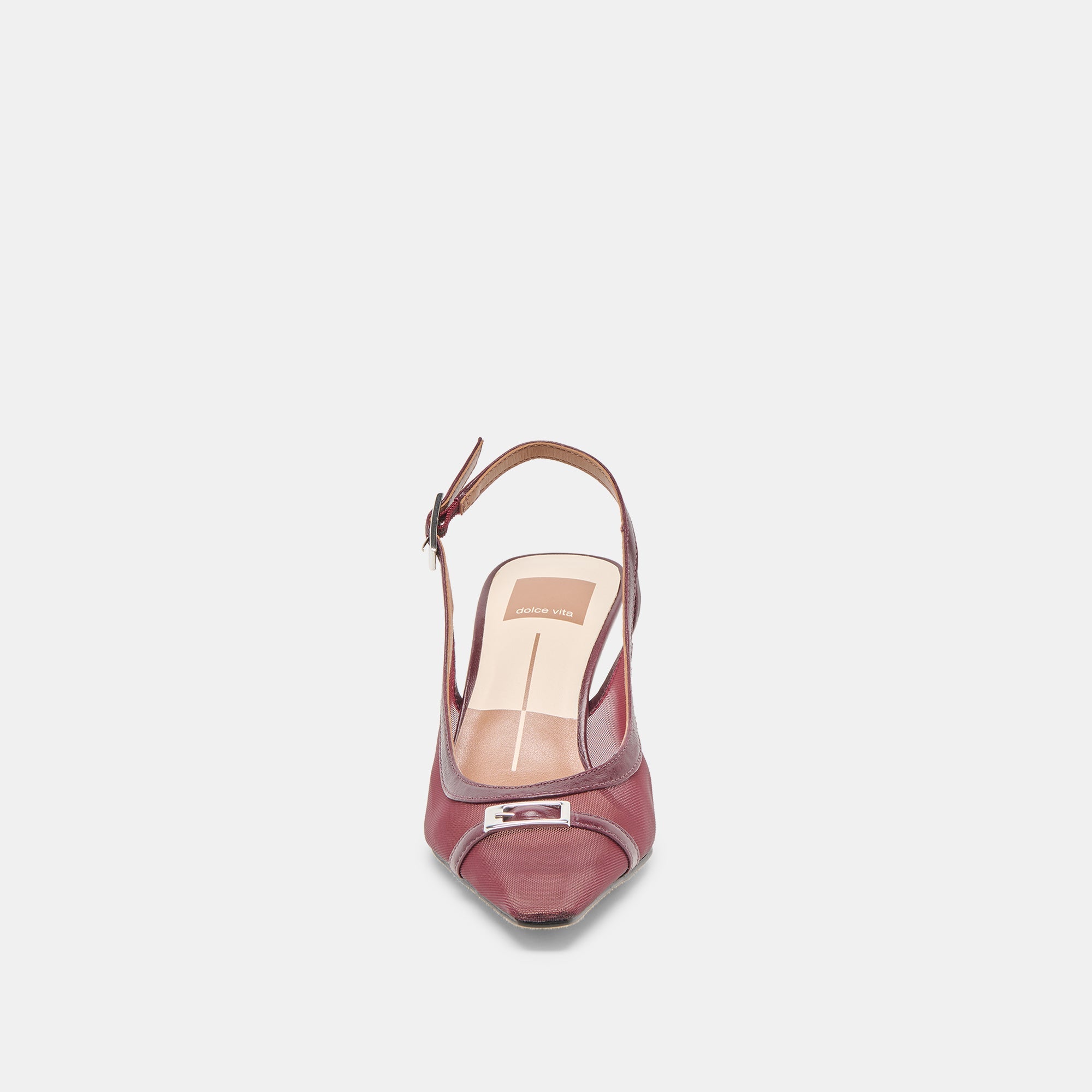 Lorine Mesh Kitten Heel Burgundy