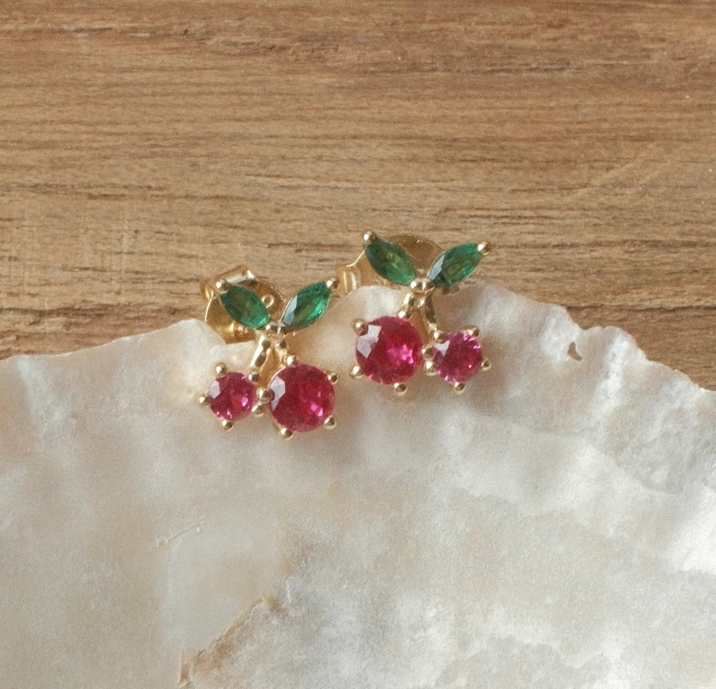 Cherry Studs Gold