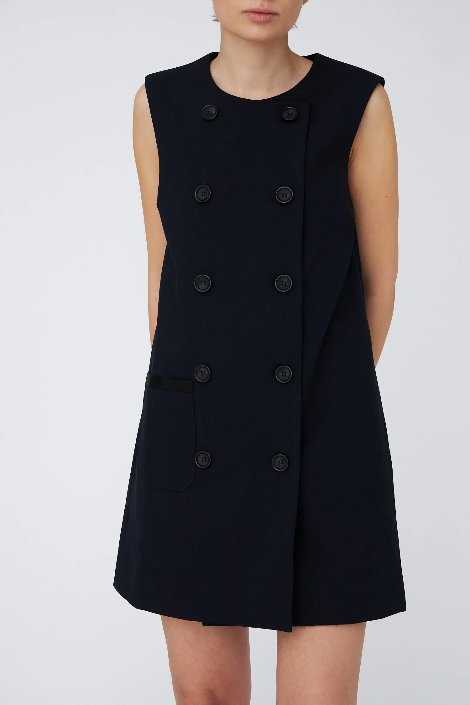Double-Breasted Mini Dress Navy