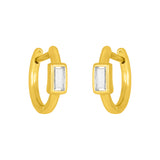 Brynn Baguette Huggies Gold