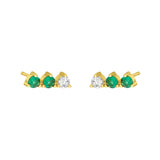 Tamar Climber Studs Gold and Green
