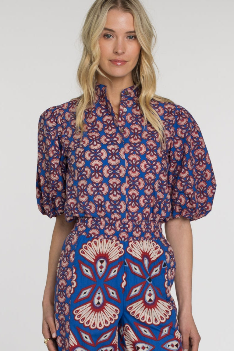 Edie Top Sapphire Feather