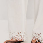 Emmie Pant White Palm Embroidery