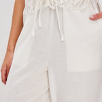 Emmie Pant White Palm Embroidery