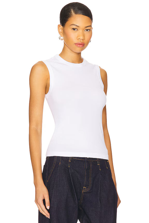 Supima Cotton New Classic Sleeveless Tee White