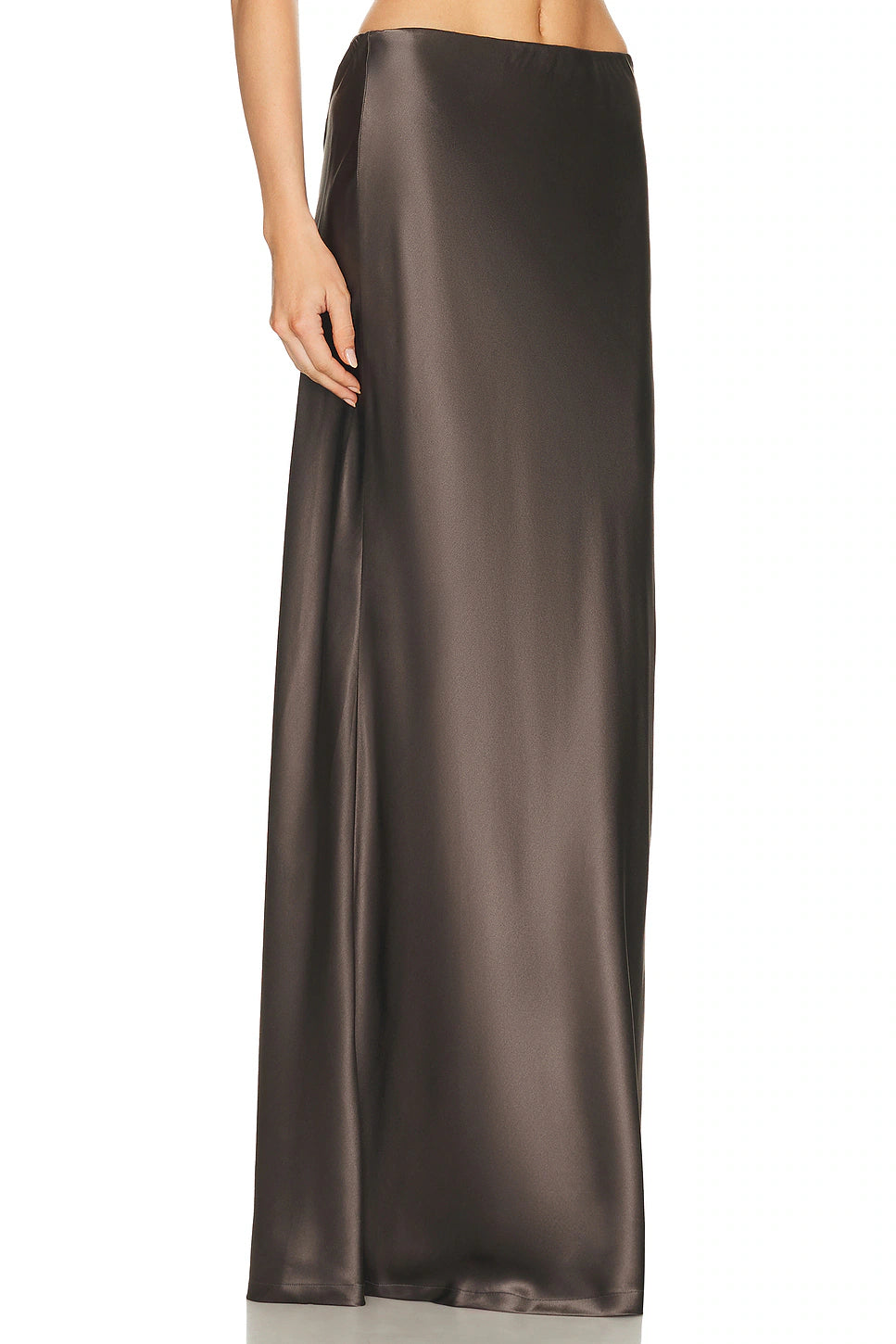 Silk Full Length Skirt Mushroom