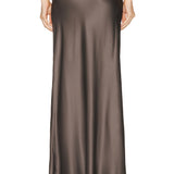 Silk Full Length Skirt Mushroom