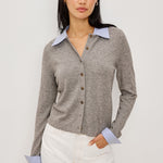 Eryn Mixed Top Grey/ Blue