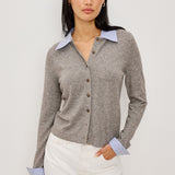 Eryn Mixed Top Grey/ Blue