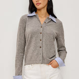 Eryn Mixed Top Grey/ Blue