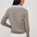 Eryn Mixed Top Grey/ Blue