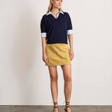 Esme Sweater Combo Top Maritime Blue Melange/Oxford